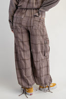 Plaid Mineral Wash Pants