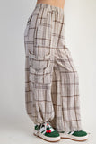 Plaid Mineral Wash Pants