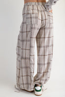 Plaid Mineral Wash Pants