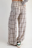 Plaid Mineral Wash Pants