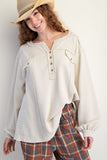 Textured Thermal Henley Top