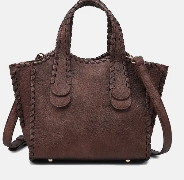 Marla Whipstitch Shaped Satchel