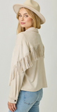 Fringe Back Detail Suede Jacket