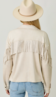 Fringe Back Detail Suede Jacket