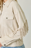 Fringe Back Detail Suede Jacket