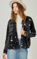 Washed Terry Mix Peplum Jacket