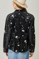 Washed Terry Mix Peplum Jacket
