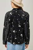 Washed Terry Mix Peplum Jacket