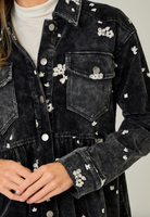 Washed Terry Mix Peplum Jacket