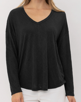 Hacci slub v neck
