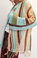 Striped Knit Button Down Cardigan