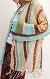 Striped Knit Button Down Cardigan