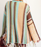 Striped Knit Button Down Cardigan