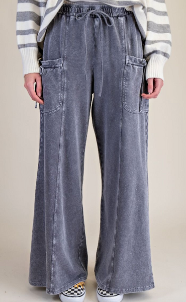 Tie Pockets Terry Knit Pants