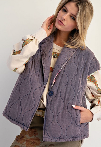 Cap Sleeve Quilted Vest