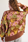 Floral Patterned Pullover Sweater