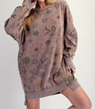 Flower Printed Terry Dress