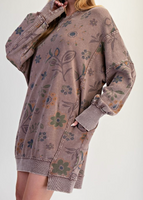 Flower Printed Terry Dress