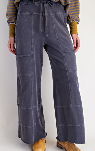 Cargo-Pocket Washed Terry Pants