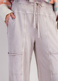 Cargo-Pocket Washed Terry Pants