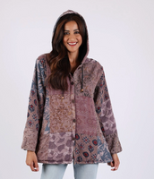 Patchwork Hooded Fleeced Jacket