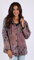 Patchwork Hooded Fleeced Jacket