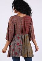3/4 Sleeve Patchwork Tunic