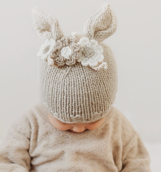 Flower Bunny Beanie