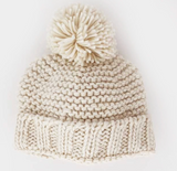 Natural Garter Stitch Baby Beanie