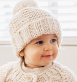 Natural Garter Stitch Baby Beanie