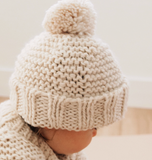 Natural Garter Stitch Baby Beanie