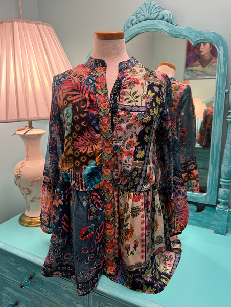 Embroidered Patchwork Blouse