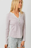 Washed Thermal Henley Top