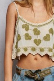 Heart Shaped Crochet Cropped Tank