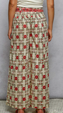 Waist Belt Floral Pattern Pants