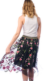 Dark Rose Embroidered Skirt