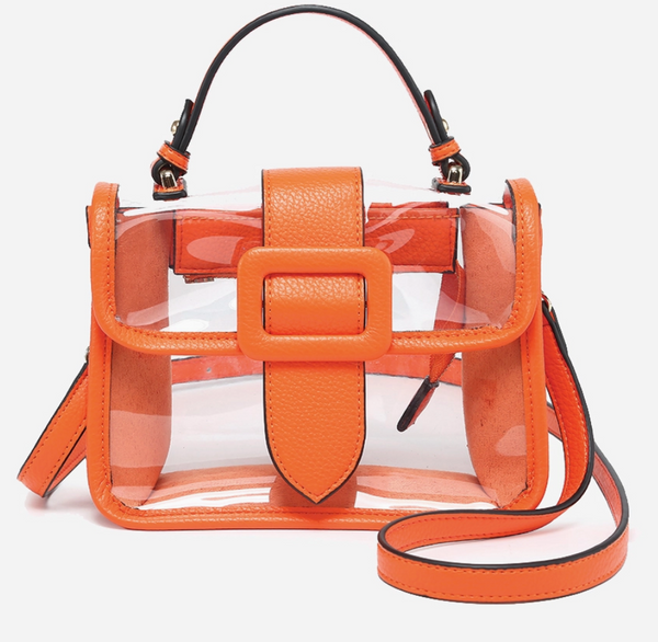 Toni Clear Flapover Crossbody Bag