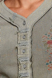 Vintage Wash Ribbed Knit Top
