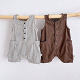 Striped Sleeveless Romper