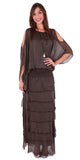 Silk Maxi Length Ruffle Skirt