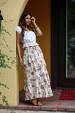 White Floral Ruffle Skirt