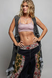 Ruffle Vintage Washed Crochet Vest