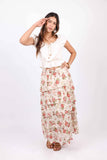 White Floral Ruffle Skirt