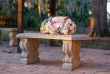 White Floral Upcycled Patchwork Duffel Bag