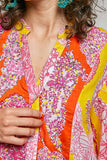 Ruffle Hem Bead Printed Woven Dress/Tunic