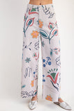 Floral Print Twill Pants