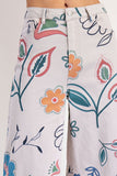 Floral Print Twill Pants
