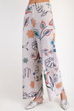 Floral Print Twill Pants