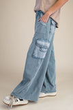 Washed Terry Cargo Pants