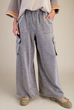 Washed Terry Cargo Pants